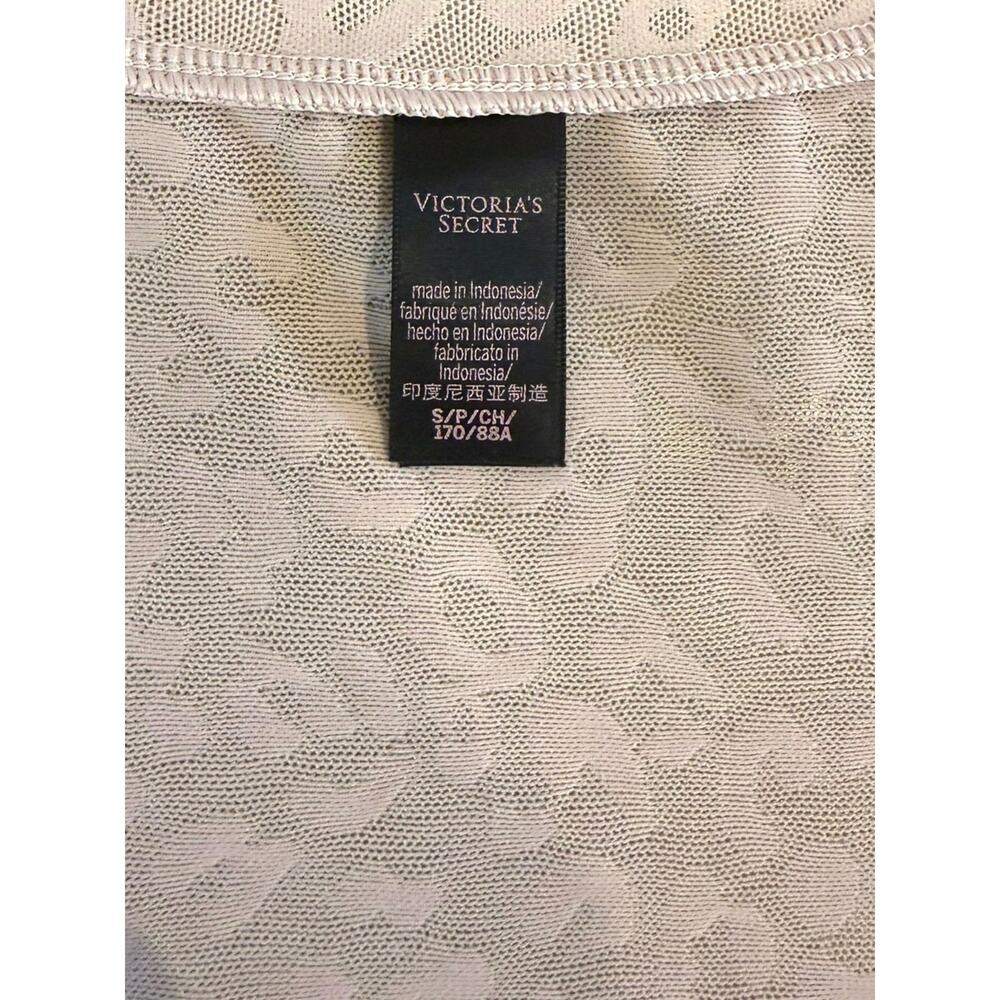 VICTORIA'S SECRET Blush Leopard Mesh Full Zip Cropped Long Sleeve Top Small EUC - Picture 5 of 5